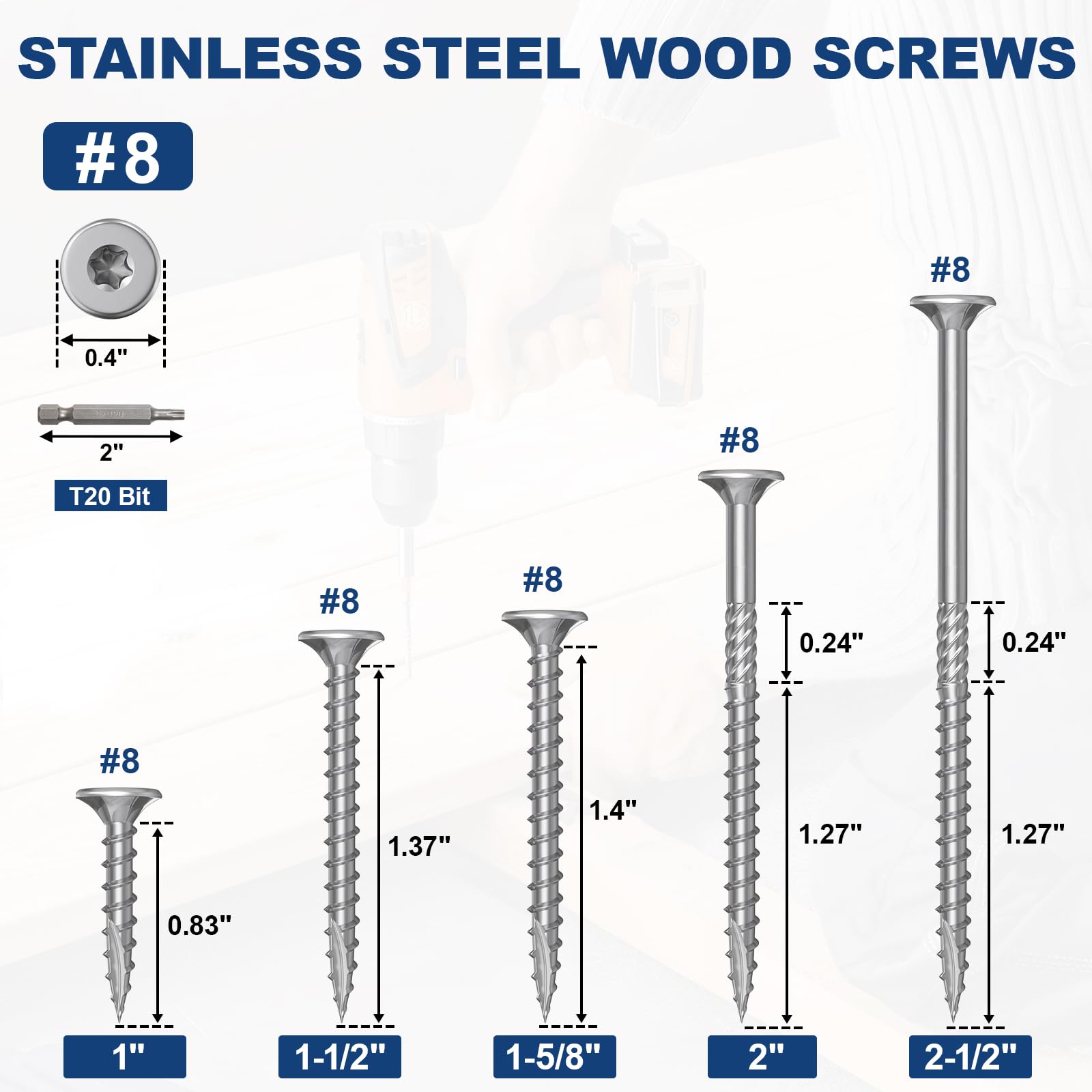 Amazon.com: #8 x 1 Stainless Steel Deck Screws, 150Pcs Deck Screws